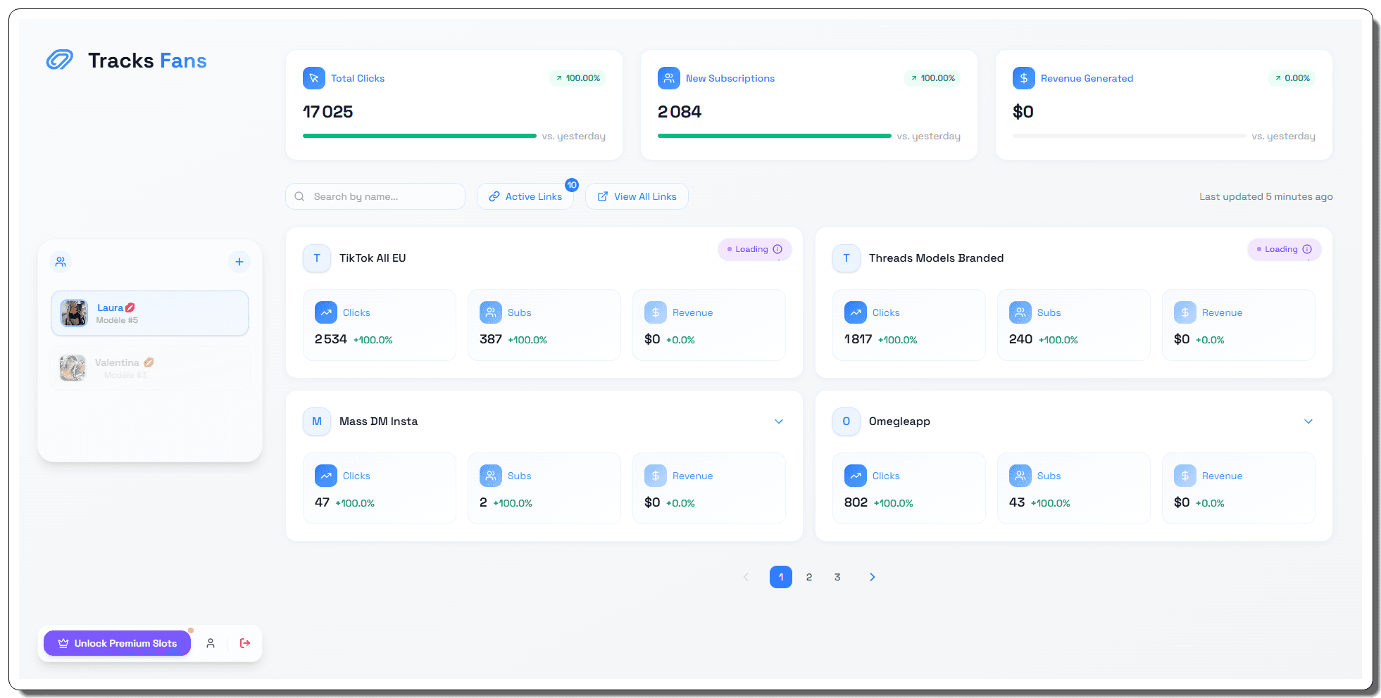 TrackFans Dashboard